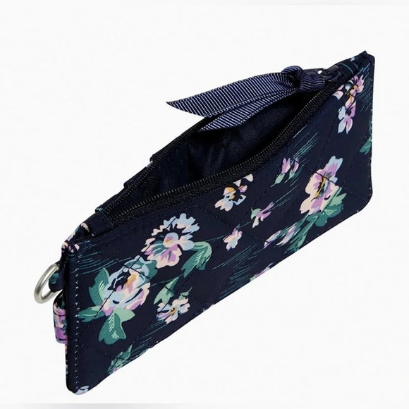 Vera Bradley Ultimate Card Case in Performance Twill Navy Garden - Picture 6 of 6